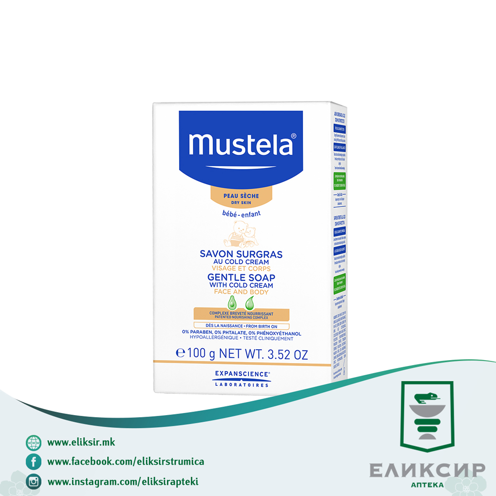 11912.jpg Mustela нежен сапун со COLD крем 150гр - Image 1