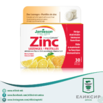 JAMIESON ZINC Echinacea Vitamin C Vitamin D - Цинк со Ехинацеа Витамин Ц и Витамин Д 30 пастили