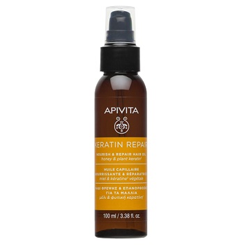 1apivita-keratin-repair-maslo-za-kosa.jpg Apivita Keratin Repair Hair Oil - Масло за коса со кератин 100мл - Image 1