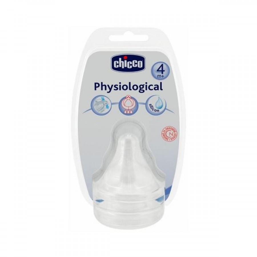 Chicco-fizio-цуцла-со-три-отвори-4.jpg Chicco Physiological 4+м - Силиконска цуцла со три отвора - Image 1