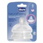 Chicco natural feeling 6+m, х2 цуцли со три отвора