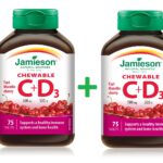 JAMIESON VITAMIN C 500mg D3 500IU - Витамин Ц и Д3 за џвакање 75таблети ПОДАРОК 1+1