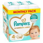 Pampers Premium Care Monthly Pack Mесечно пакување премиум пелени бр.4(9-14кг) х 188