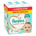 Pampers Premium Care Monthly Pack Mесечно пакување премиум пелени бр.2 (4-8кг) х 246