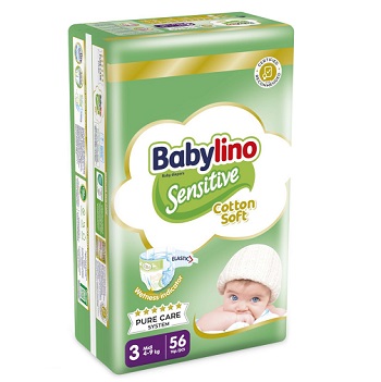 babylino-sensitive-3.jpg Babylino Sensitive 3 Пелени 4-9kg x56 пелени - Image 1