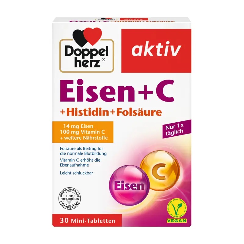 doppel-herz-EisenC.jpg Doppelherz Eisen+ C - Допелхерц Еисен + Ц 30 таблети - Image 1
