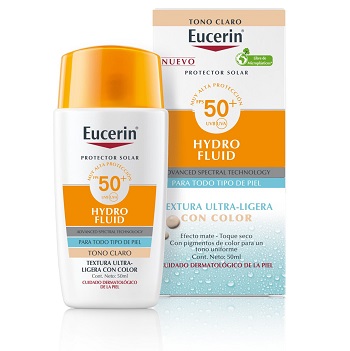 light-hydro.jpg Eucerin HYDRO PROTECT Tinted Light SPF 50 Флуид СПФ50 50мл - Image 1