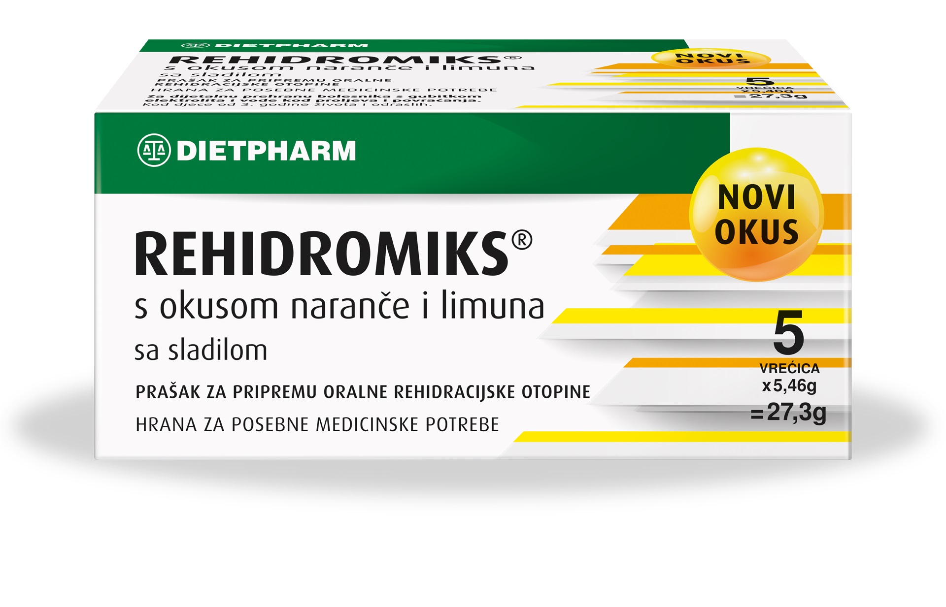 rehidromix-dietfarm.jpg Dietpharm REHIDROMIKS ќесички со вкус на лимон и портокал x 5 - Image 1