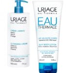 URIAGE SET CREME LAVANTE + SILKY BODY LOTION - Пенеста емулзија за миење на чувствителна кожа 500мл + Лосион за хидратација 200мл